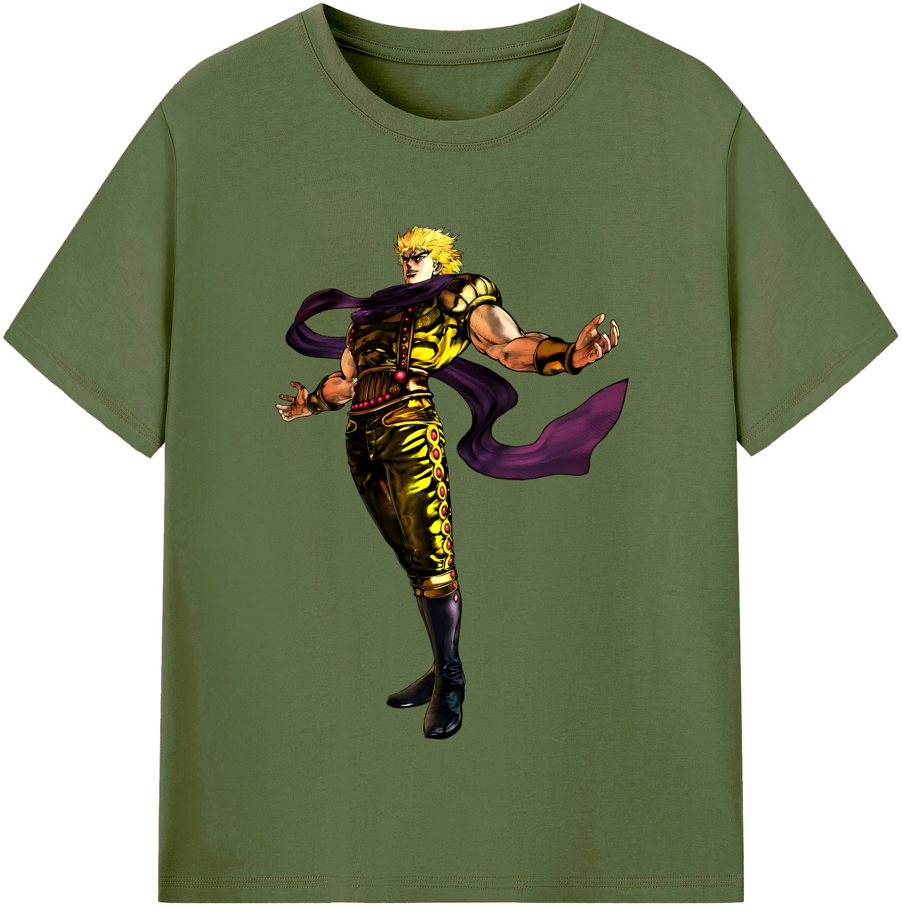 （画像用） ジョジョの奇妙な冒険 ディオ?ブランドー JoJo's Bizarre Adventure Dio Brando 綿100％半袖Tシャツ（フロントプリント）